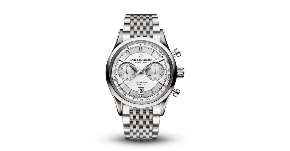 カール F.ブヘラ CARL F.BUCHERER 00.10919.08.13.21 マネロ フライバック デイト クロノグラフ 自動巻き メンズ 美品 保証書付き_973256 カール F. ブヘラ マネロ フライバック 00.10919.08.13.21