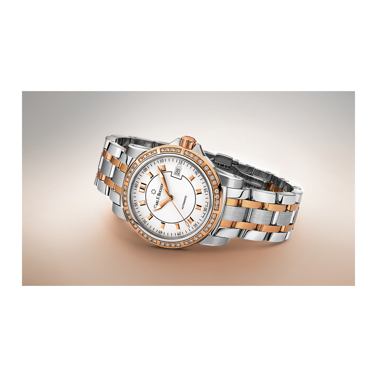 カール F. ブヘラ パトラビ オートデイト ツートーン 00.10621.07.77.31